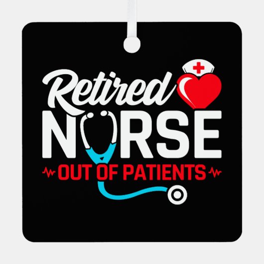 患者が不足している退職したナースの除おもしろい去 メタルオーナメント (正面)
