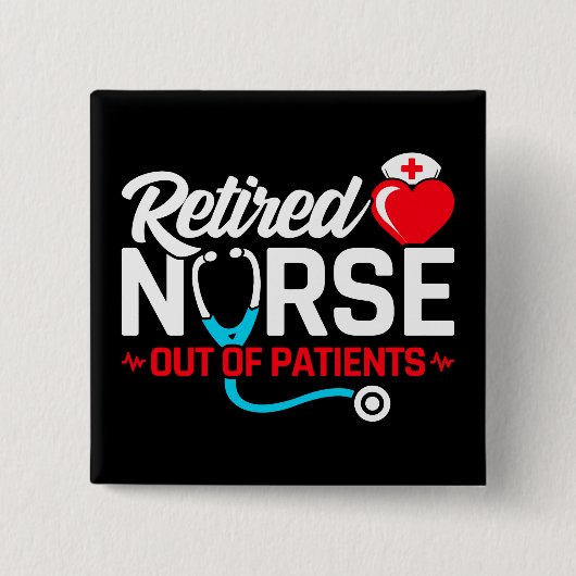 患者が不足している退職したナースの除おもしろい去 缶バッジ (正面)