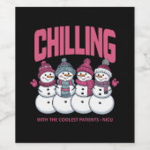 患者と冷たくNICUクールクリスマス ワインラベル (シングルラベル)