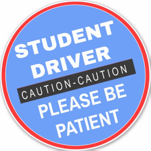 患者の学生のドライバを使用する – 注意初心者 シール (正面)