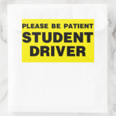 患者の学生の運転免許証を取得する 長方形シール (バッグ)