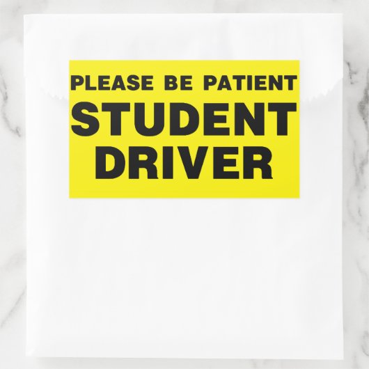 患者の学生の運転免許証を取得する 長方形シール (バッグ)