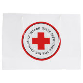 患者の所持品精神科病院のトリックまたは治療 ラージペーパーバッグ (裏面)