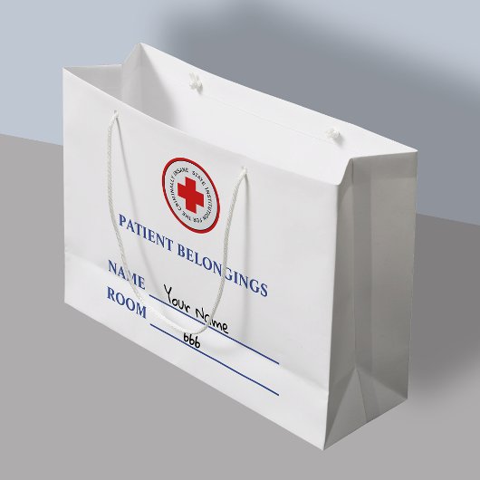 患者の所持品精神科病院のトリックまたは治療 ラージペーパーバッグ