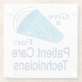 患者の技術者に声を上げ気にる ガラスコースター (裏面)