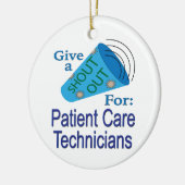 患者の技術者に声を上げ気にる セラミックオーナメント (左)