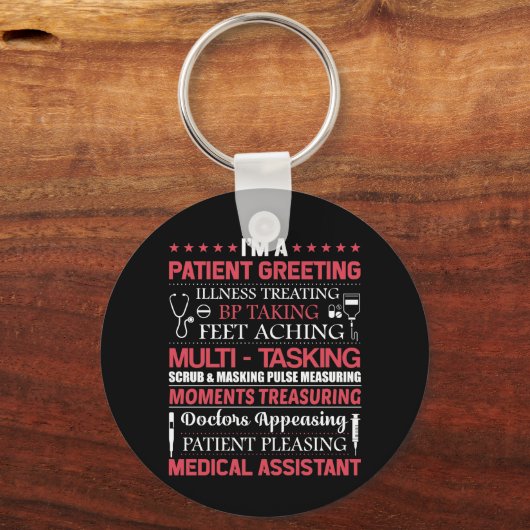 患者の診察の補助的疾患 キーホルダー (正面)