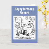 患者は医者に病気が治ったと告げる カード (黄色い花)