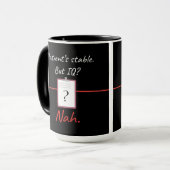 患者は安定しているがIQ?Nah -ナースダークユーモア マグカップ (正面左)