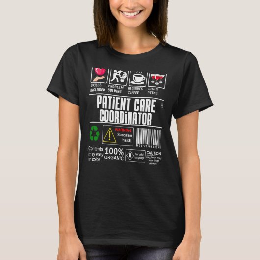 患者コーディネ気にーター複雑キャラクターコーヒー Tシャツ (正面)