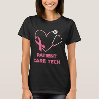 患者テク気にテックPctピンクハート聴診器 Tシャツ