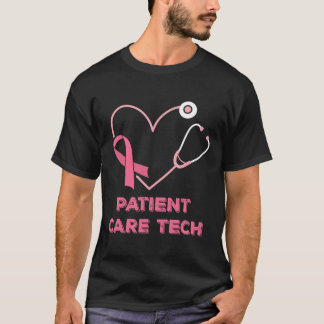 患者テク気にテックPctピンクハート聴診器 Tシャツ