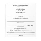 患者医師手帳テンプレートの医学的弁解 ノートパッド (正面)