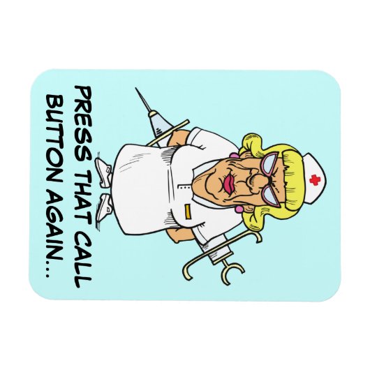 患者怒の呼び出しボタンの押し付けに疲れているナース マグネット (横)