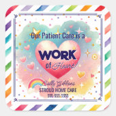 患者気にハート気に気にの仕事 スクエアシール (正面)