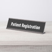 患者登録モノクロ文字テンプレート デスクネームプレート (正面)