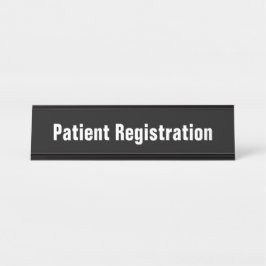 患者登録モノクロ文字テンプレート デスクネームプレート