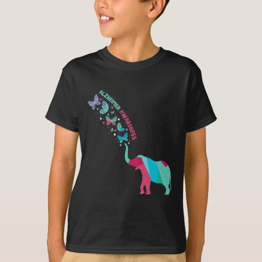 患者障害バタフライゾウ Tシャツ (正面)