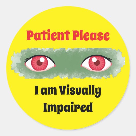 患者Please I'm Indivilered - カスタム文字 ラウンドシール (正面)