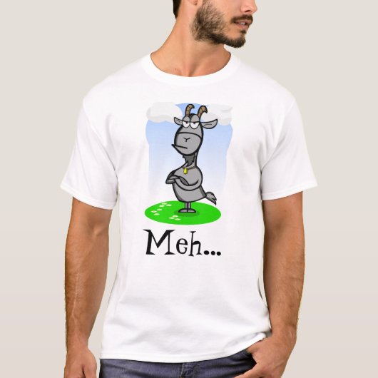 悩まされた古いヤギのmeh tシャツ (正面)