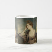 悩ましい女性のポートレート コーヒーマグカップ (中央)