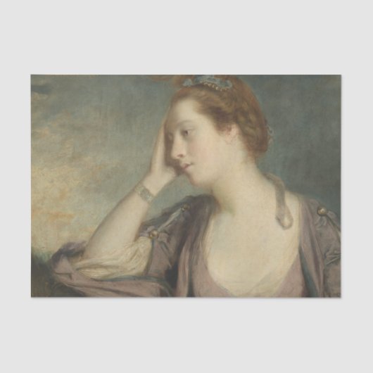 悩ましい女性のポートレート 薄葉紙 (正面)