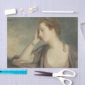 悩ましい女性のポートレート 薄葉紙 (クラフト)