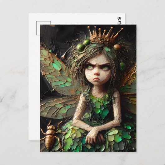 悩ましい妖精の黄金の昆虫 ポストカード (正面/裏面)