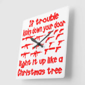 悩みがあなたのドアライトの下でそれを蹴ったら スクエア壁時計 (傾斜)