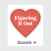 悩みながらも前向きなハートステッカー - 共感できるステッカー シール (シート)