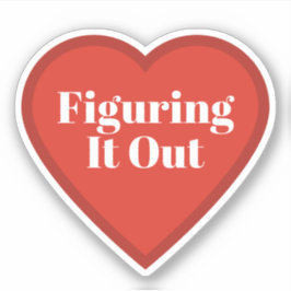 悩みながらも前向きなハートステッカー - 共感できるステッカー シール