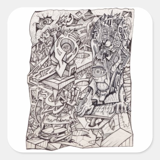 悩みのオルガンステッカー スクエアシール (正面)