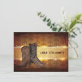 悩みを抱えた西部地方のカウボーイの結婚式 案内状 (スタンド正面)