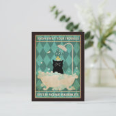 悩みを洗い流して - かわいい猫が元気に  ポストカード (スタンド正面)