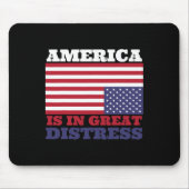 悩み素晴らしでアメリカ国旗を逆さ統一されたに マウスパッド (正面)