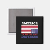 悩み素晴らしでアメリカ国旗を逆さ統一されたに マグネット (正面/裏面)