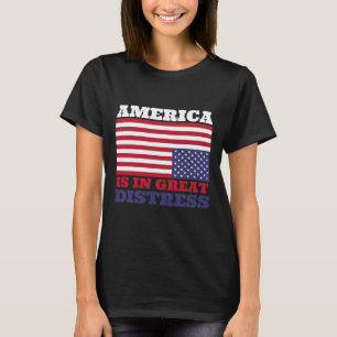 悩み素晴らしでアメリカ国旗を逆さ統一されたに Tシャツ