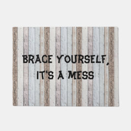 悩む古い木の背景 ドアマット