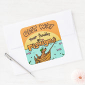 悩遠くにみを投げ掛ける スクエアシール (封筒)