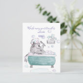 悩遠くにみを洗いおもしろい流す ポストカード (スタンド正面)