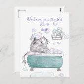 悩遠くにみを洗いおもしろい流す ポストカード (正面/裏面)