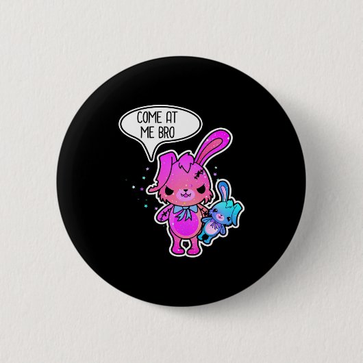 悪いうさぎが来る兄貴 Easter Bunny Meme Rabbit 缶バッジ (正面)