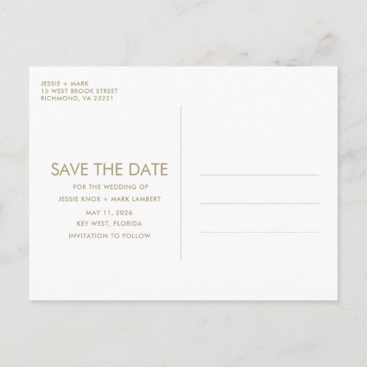 悪いおもしろいダンス移動フォトウェディング日付を保存 案内ポストカード (裏面)