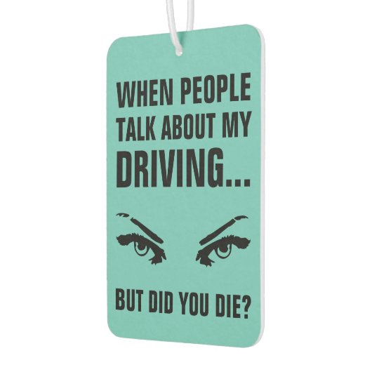 悪いおもしろい運転引用文 |ティール(緑がかった色)車 カーエアーフレッシュナー (左)