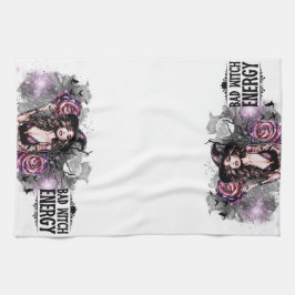 悪いおもしろい魔女のエネルギー キッチンタオル
