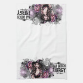 悪いおもしろい魔女のエネルギー キッチンタオル (縦)