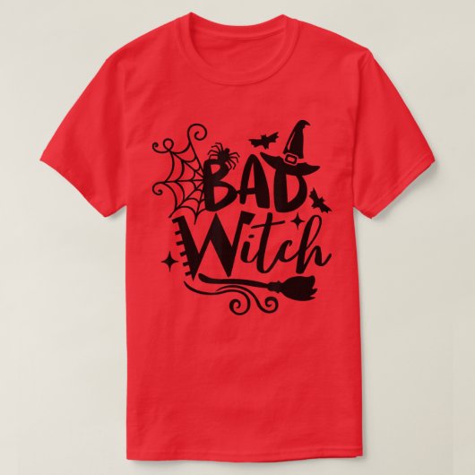 悪いおもしろい魔女ハロウィーンTシャツ Tシャツ (デザイン正面)