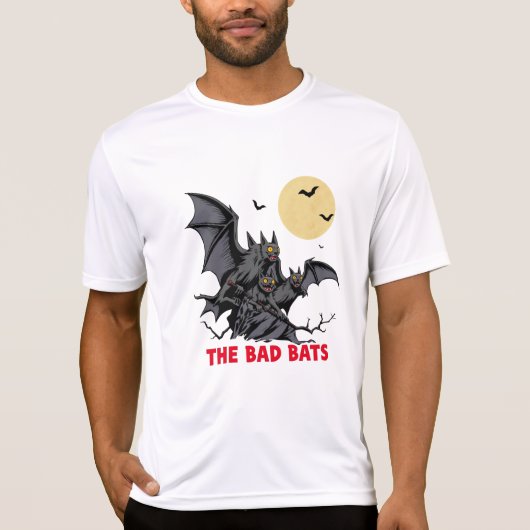 悪いこうもり – 面白いハロウィーンギフト Tシャツ (正面)