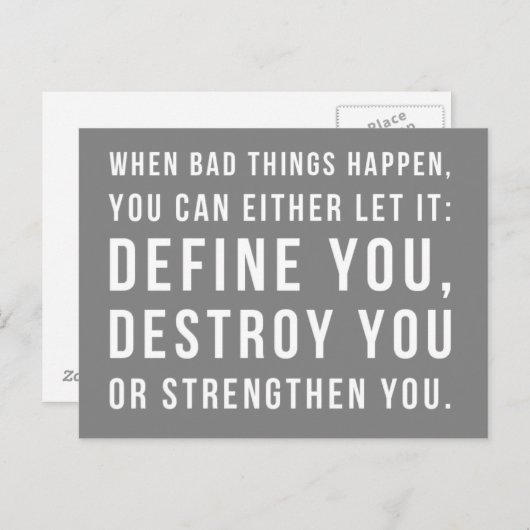 悪いことが起こる引用文 ポストカード (正面/裏面)