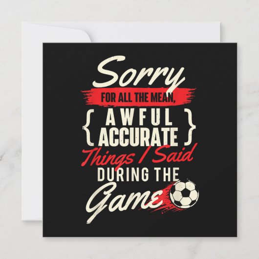 悪いことばかりして悪い – サッカー愛好家の会 サンキューカード (正面)